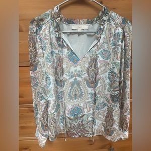 LOFT Multicolor Paisley Blouse